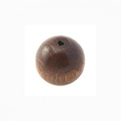 Perle en bois 12mm brun foncé