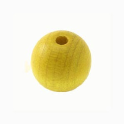 Perle en bois 15mm jaune