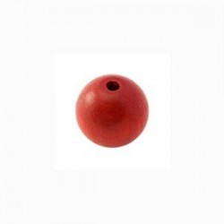 Perle en bois 10mm rouge