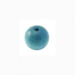 Perle en bois 10mm turquoise