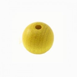 Perle en bois 12mm jaune