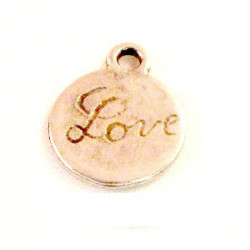 Pendentif métal rond love 13mm