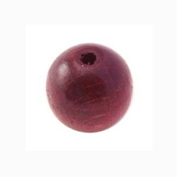 Perle en bois 15mm bordeaux