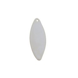 Pendentif long ovale émaillé Blanc 30x12mm
