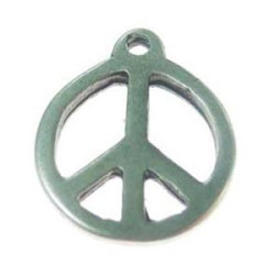 Pendentif métal rond Peace...