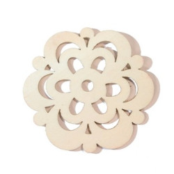 fleur fantaisie en bois +-60mm