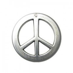 Pendentif CCB rond Peace anf love 50mm