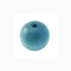 Perle en bois 12mm turquoise