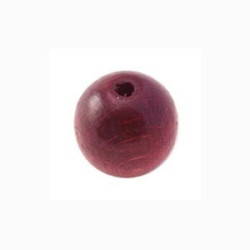 Perle en bois 12mm bordeaux