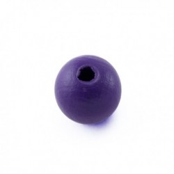 Perle en bois 12mm violet
