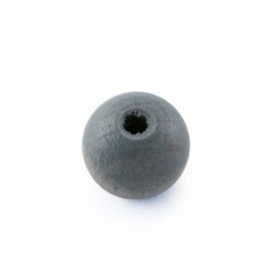 Perle en bois 12mm gris foncé