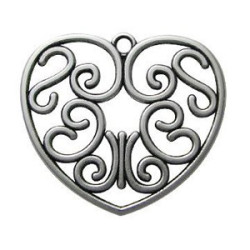 Pendentif métal coeur 55mm