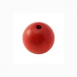 Perle en bois 12mm rouge