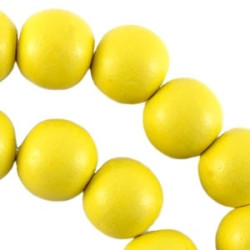 Perle en bois 12mm  jaune Fluo