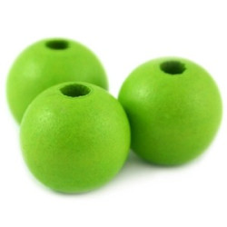 Perle en bois 12mm vert pomme