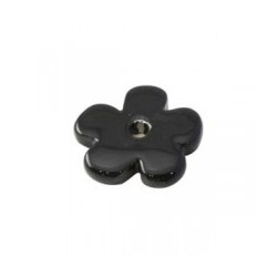 Petite fleur céramique Noir 24mm