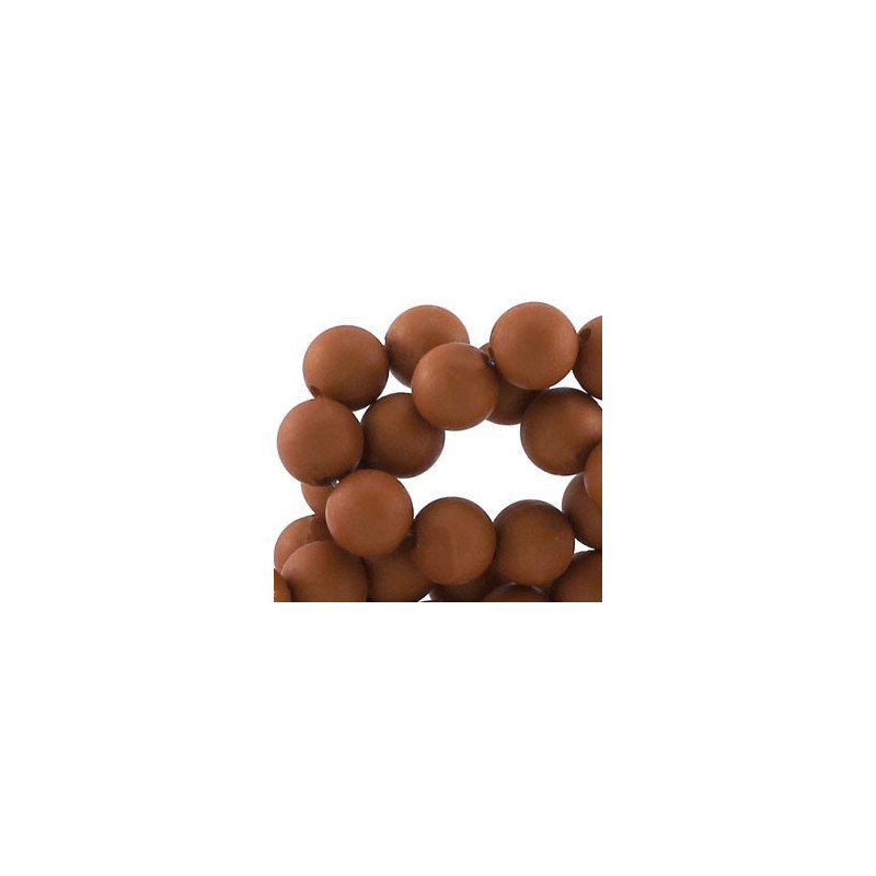 Perle en résine mat 10mm Brun Moyen T03