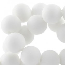 Perle en résine mat 10mm Blanc T50