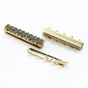 Fermoir de luxe en métal travaillé doré rectangle 31x6mm Multirangs