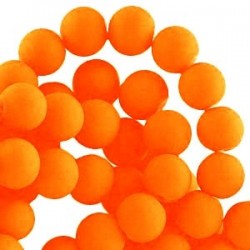 Perle en résine 8mm Orange Fluo Mat