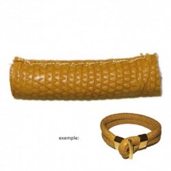 Cordon de cuir syntétique napa 6mm crocodile moutarde par 25cm