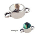 Pendentif Rond en métal deux anneaux 15 x 8 mm pour strass