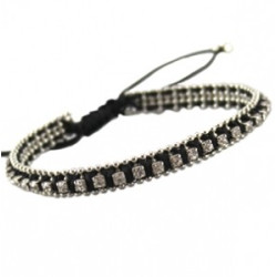 Bracelet Coton Noir avec...