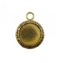 Pendentif Plateau Rond 26x34mm Doré