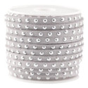 Lanière Daim Artificiel Gris  5mm Rivets Argentés/20cm