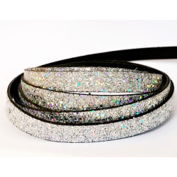 Cuir  Plat Glitter Argenté...