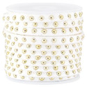 Lanière Daim Artificiel Crême 5mm Rivets Dorés/20cm