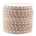 Lanière Daim Artificiel Brun Clair 5mm Rivets Argentés/20cm
