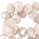 Perle Cristal Facetté Beige Rosé Opaque 6x4mm