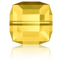 Cube Swarovski Light Topaz 4mm