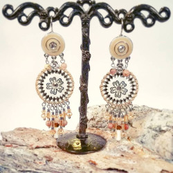 Boucles d'oreille Attrape Rêve Beige