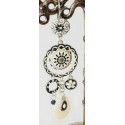 Boucles d'oreille Emaux Noir Blanc Gris