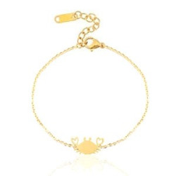 Bracelet Chainette Crabe Doré