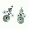 Boucles d'oreille Emaux Rosasse Noir Gris