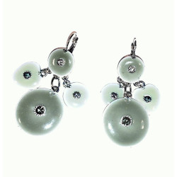 Boucles d'oreille Emaux Rosasse Noir   Gris