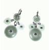 Boucles d'oreille Emaux Gris Vert