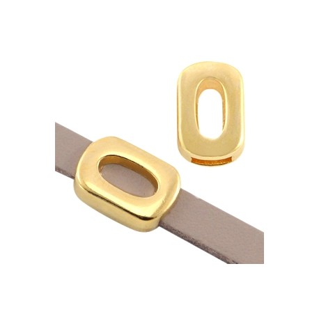 étal DQ poussoir rectangle avec ovale Ø5.2x2.2mm. Ce poussoir en métal DQ (sans nickel) s'adapte au cuir/cordon plat de 5mm. Ouv