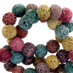 Pierre Lave  8mm Multicolore Bleu Marron Mat