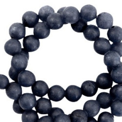 Pierre Naturelle 6mm Ronde Blue Stone Mat Bleu Nuit Foncé