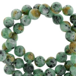 Pierres Semi-Précieuses Agate 8mm Rond Mat Vert  Multicolore