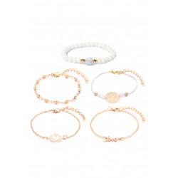 Ensemble de bracelets Doré/Blanc