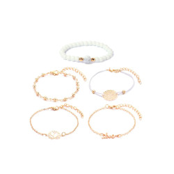 Ensemble de bracelets Doré/Blanc