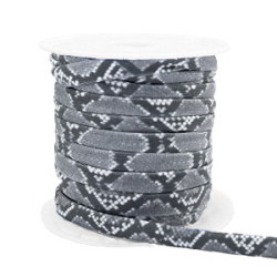 Ruban Elastique Cousu Serpent Gris  /20 cm