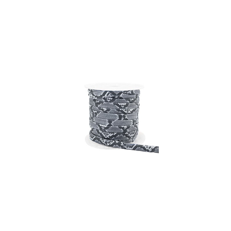 Ruban Elastique Cousu Serpent Gris  /20 cm