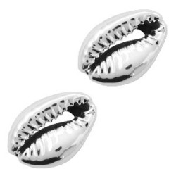 Perles coquillage Cauri Argenté 17x12mm