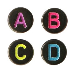 Perles lettres acryliques mélangées rainbow +/- 375 p